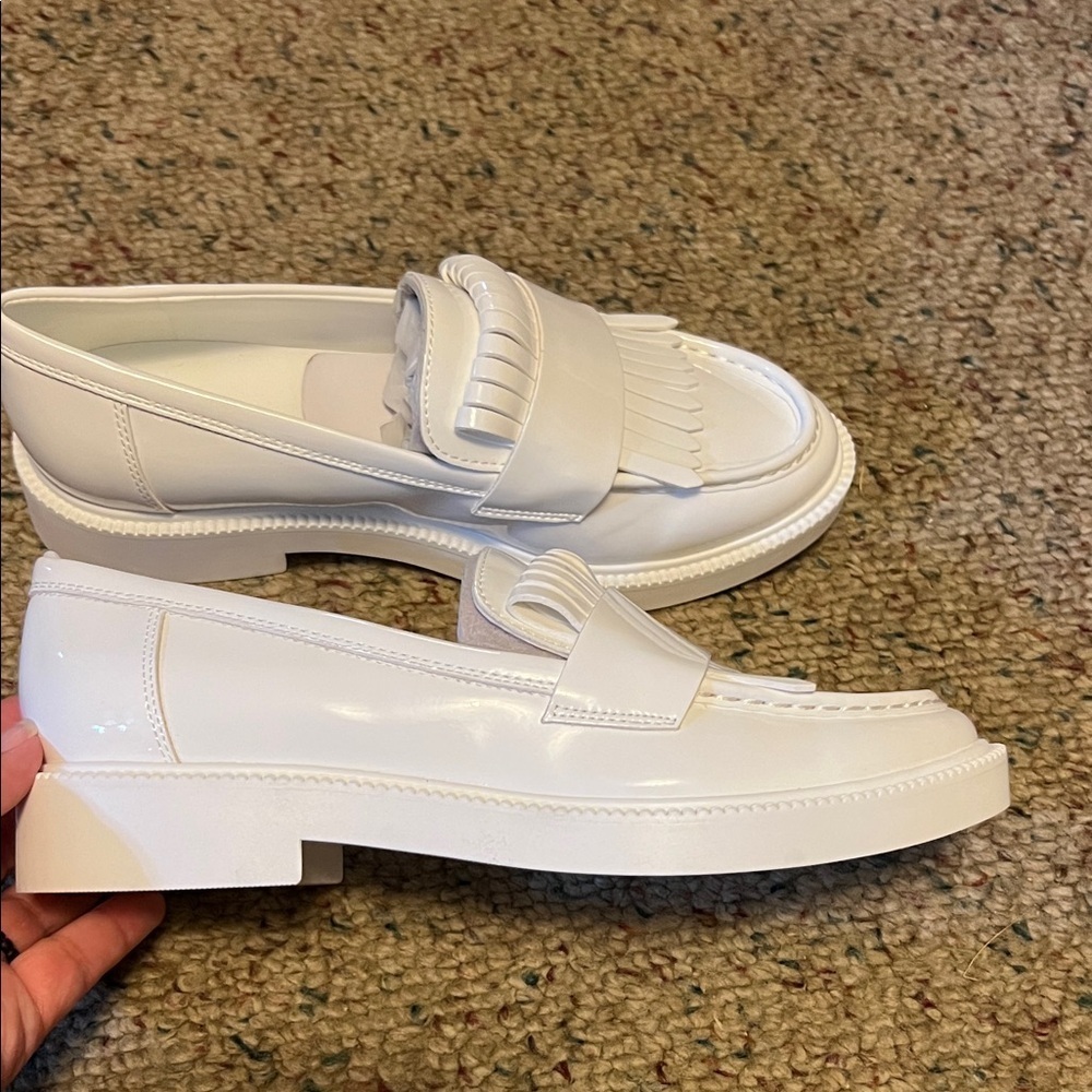 Marc Fisher Women's Shiny White Loafers - Picture 3 of 7